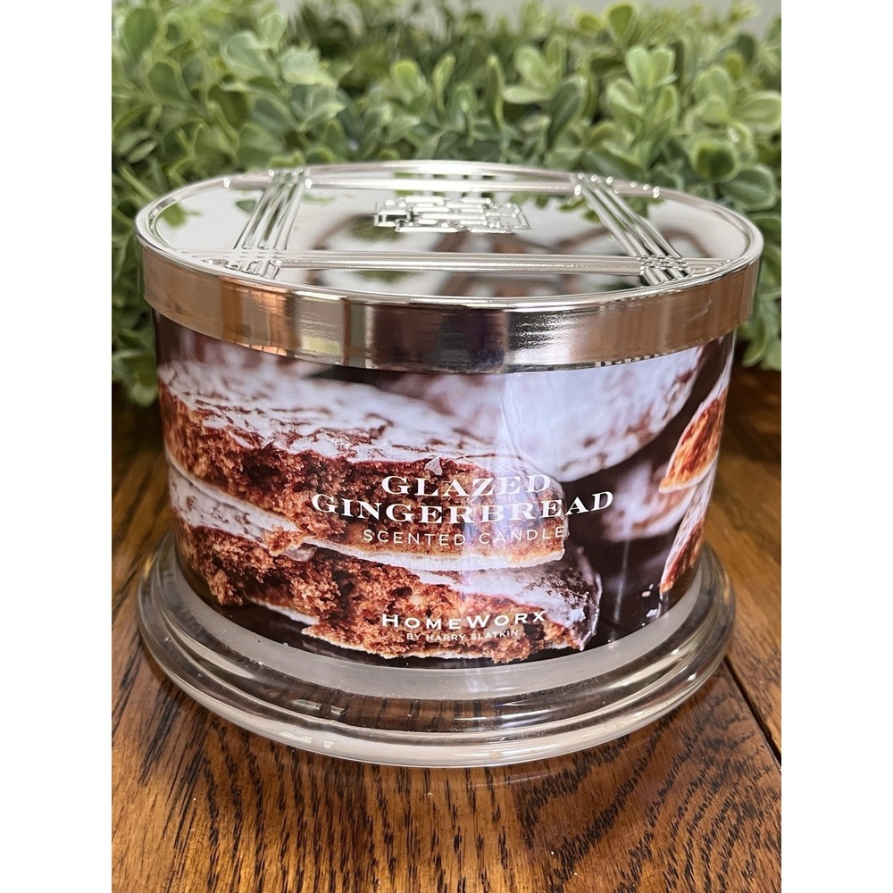 Brand New Home Worx Glazed Gingerbread 3-Wick Candle 18 Ounces
